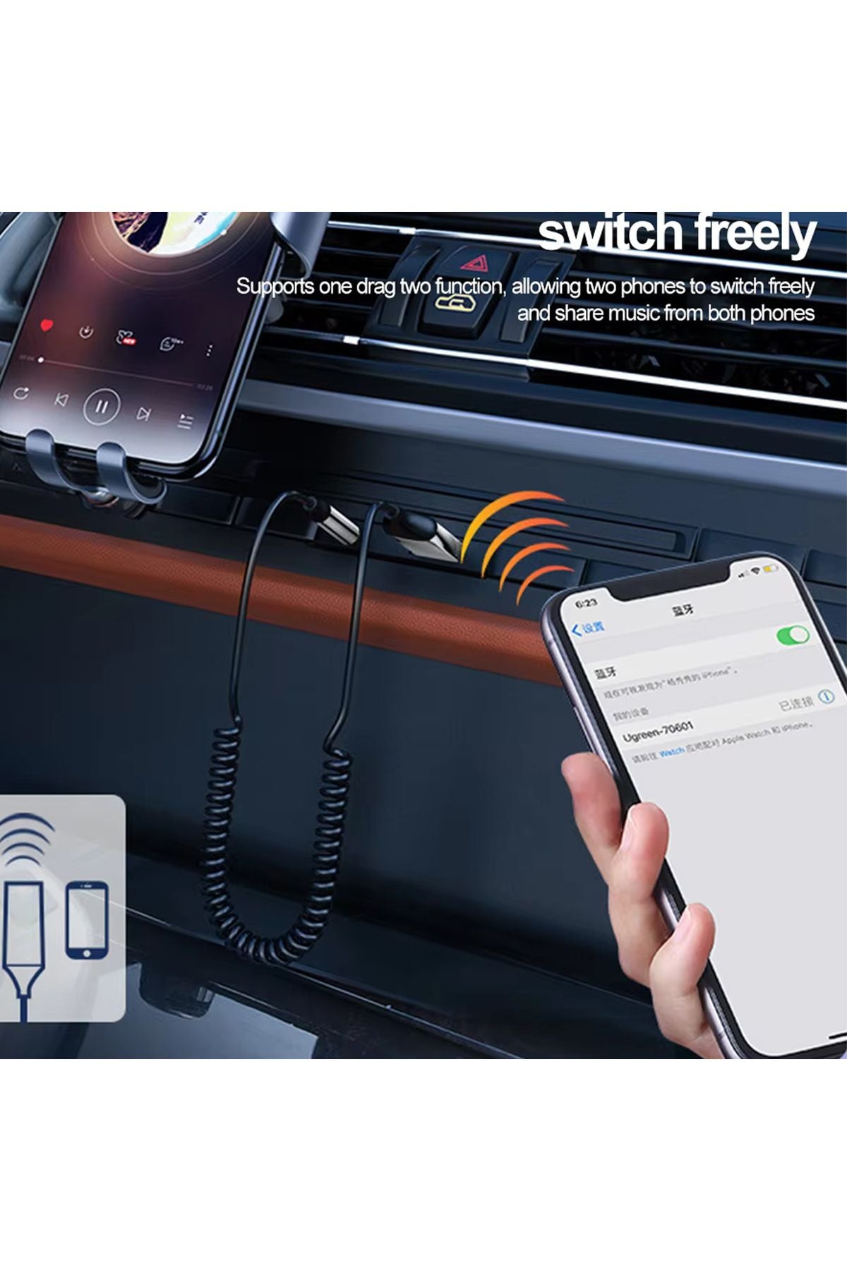 AUX - USB Bluetooth Yapma USB AUX Bluetooth Dönüştürcü Yapma Kiti Araç USB AUX Girişi Blutooth - Görsel 4
