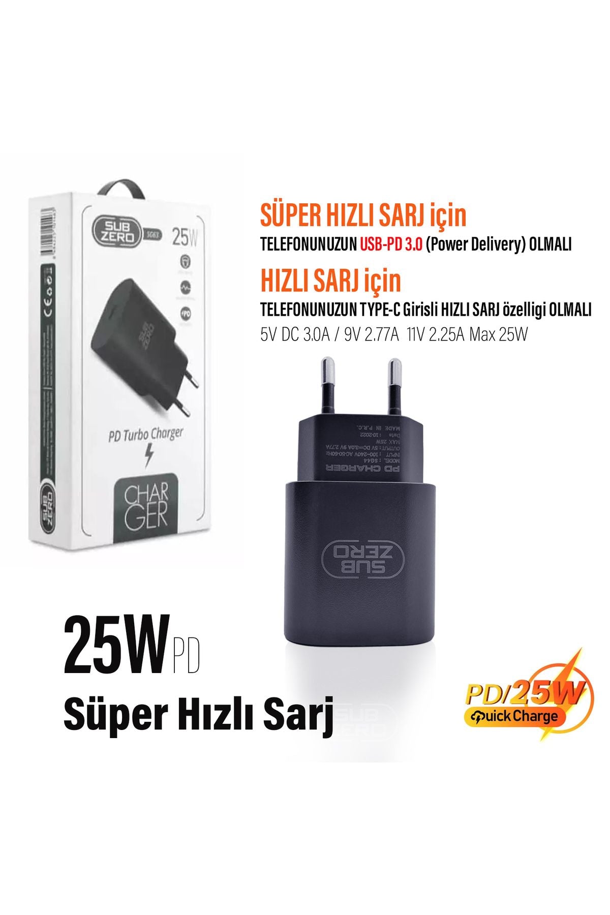 Samsung Galaxy A05 - Galaxy A05S Uyumlu Şarj Aleti 25W HIZLI - Görsel 2