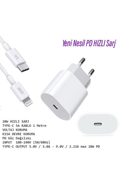 iPad Pro 9.7 Uyumlu Şarj Aleti Adaptörü 20W Ligtning Şarj Kablosu A1674  A1675 A1673 - Görsel 3