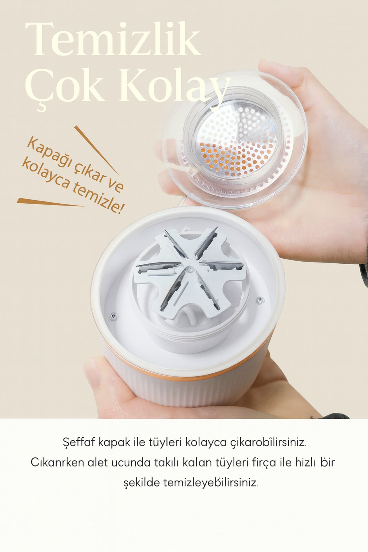 Şarjlı Tüy Toplama Tiftik Temizleme Cihazı Dijital Ekran 3 Kademe Kazak Tiftik Temizleyici 6 Bıçaklı - Görsel 6