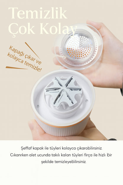Şarjlı Tüy Toplama Tiftik Temizleme Cihazı Dijital Ekran 3 Kademe Kazak Tiftik Temizleyici 6 Bıçaklı - Görsel 6
