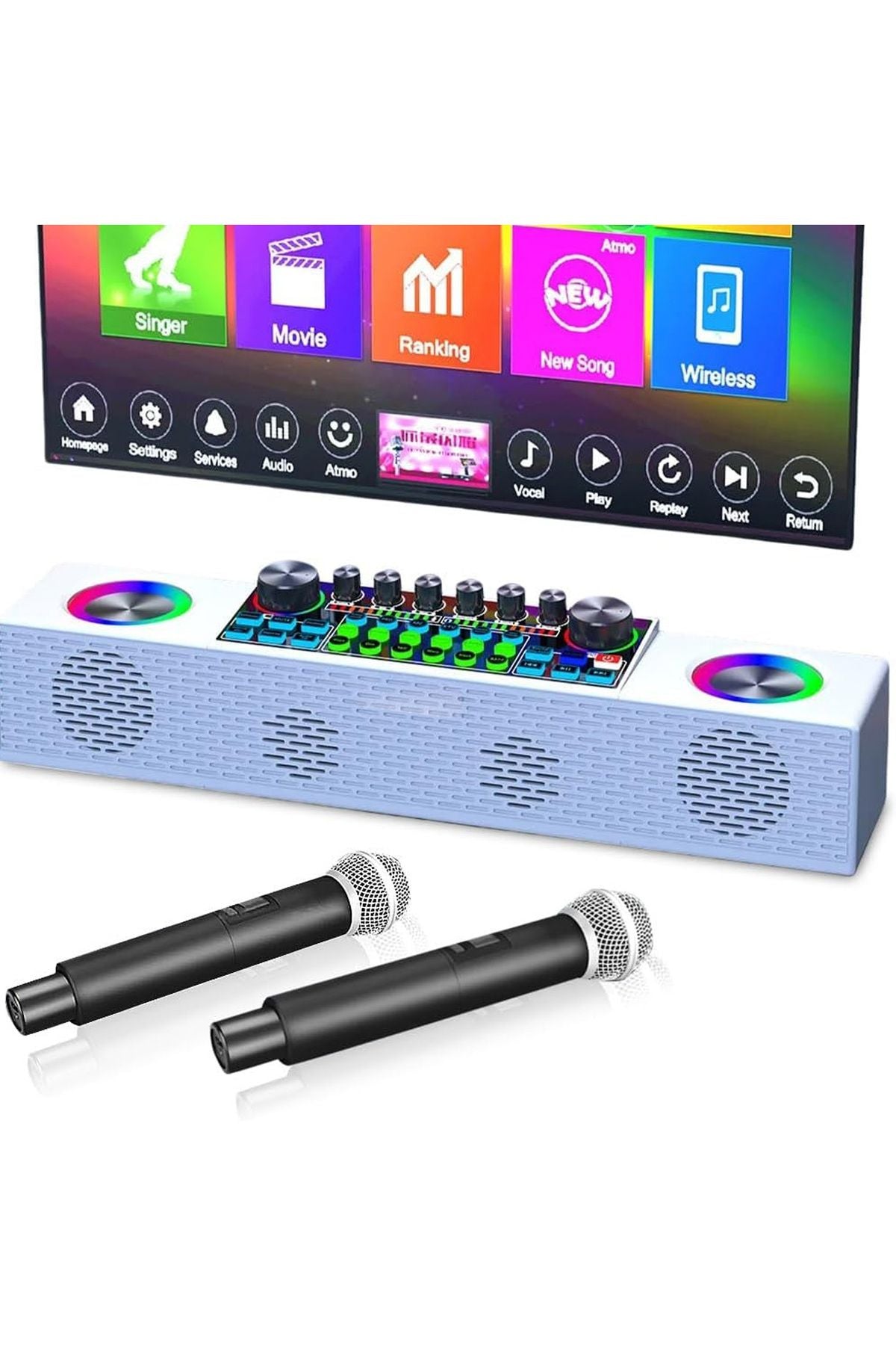 Mini Dj Ses Mikseri Canlı Yayın Ses Kartı Controller Dj Setup Başlangıç Karaoke Çift Mikrofon