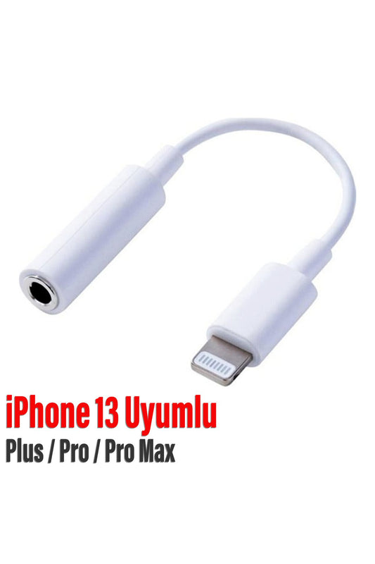 iPhone 13 Pro / Pro Max / Plus Uyumlu Lightning 3.5mm Kulaklık Dönüştürücü Çevirici Jack Aparat