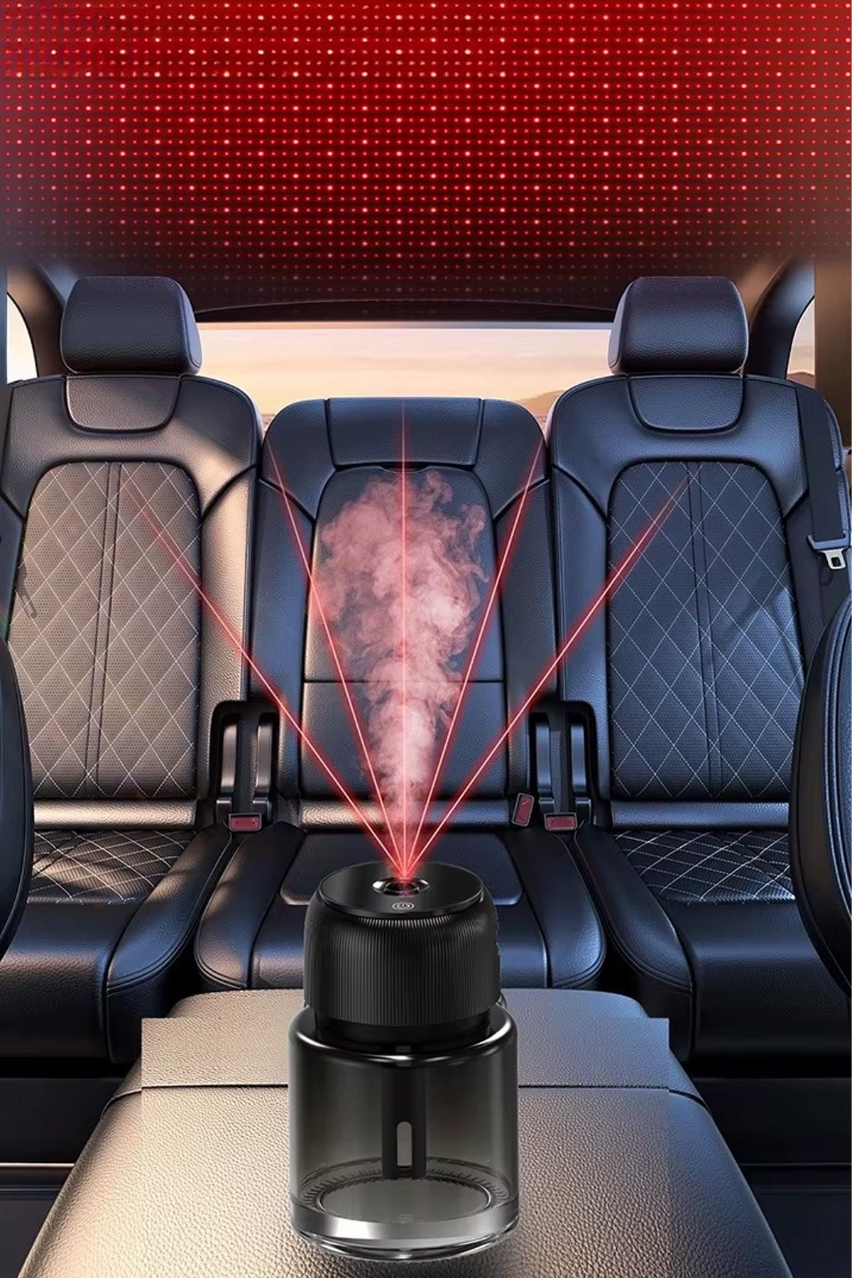 Otomatik Araç İçi Koku Difüzörü Hava Nemlendirici Buharlı Oda Spreyi Araba Koku Giderici Led Yıldız - Görsel 4