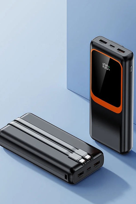20.000 mAh Hızlı Şarj PD 22.5W Powerbank Lightning Type-C Çıkışlı Dijital Göstergeli Kendinden Kablo - Görsel 2