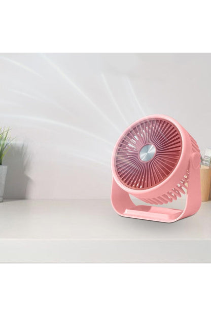 Portatif Masaüstü Şarjlı 360° Dönen Vantilatör Mini Fan Şarjlı Soğutucu 3 Kademe 1200 mAh Klima - Görsel 2
