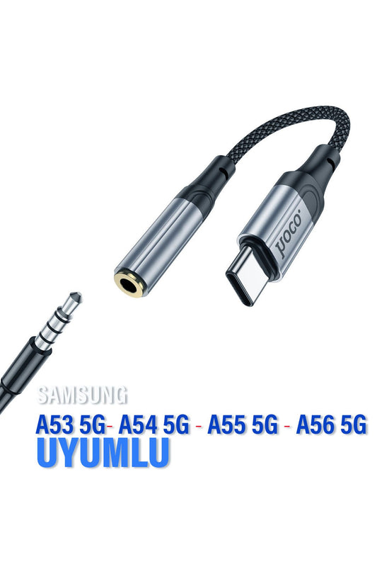 Samsung A53 A54 A55 A56 Type C 3.5mm Çevirici Jack Aparat Kulaklık Dönüştürücü Type-C