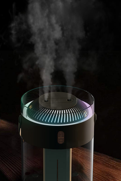 2,6L Kablosuz Hava Nemlendirici Ultrasonik Buhar Makinesi Çift Sprey Aroma Difüzörü LED Işık 2000mAh - Görsel 3