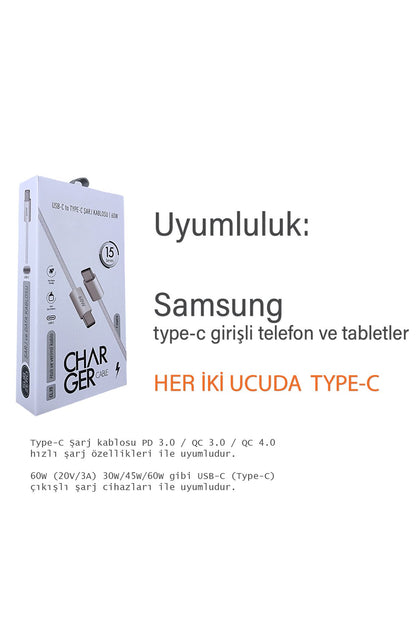 Samsung S21 - S21 FE - S21 Ultra - S21 Plus Şarj Kablosu Type C PD Hızlı Şarj - Görsel 3