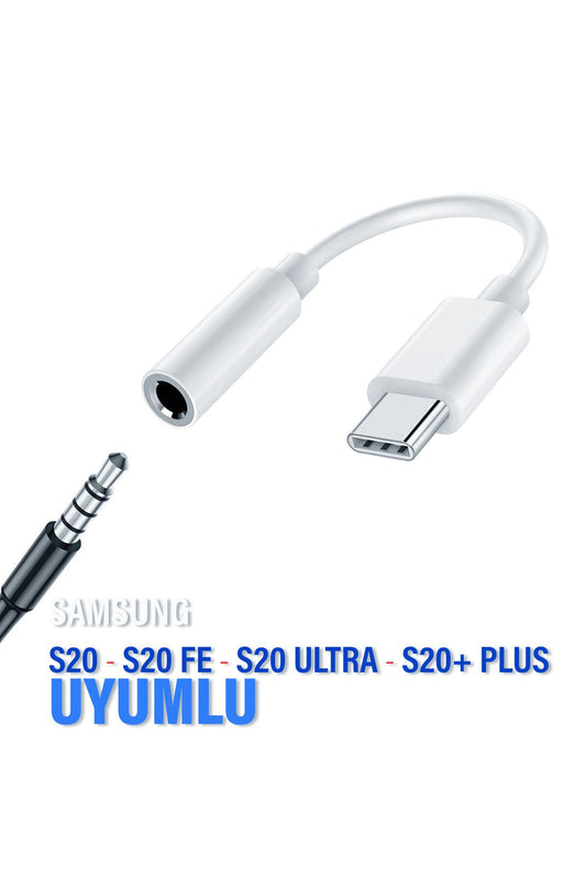 Samsung S20 - S20 FE - S20 Ultra - S20+ Plus Kulaklık Dönüştürücü Type-C Jack Aparat Çevirici 3.5mm