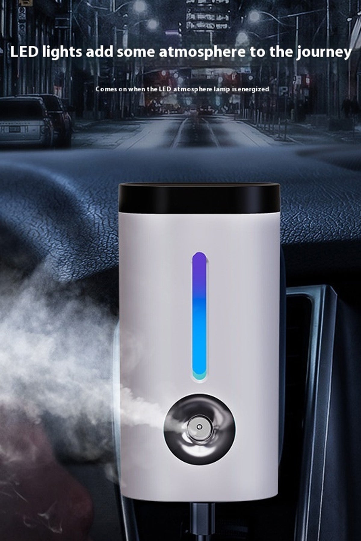 Araç ve Ev Ultrasonik Hava Nemlendirme Cihazı Nano Sprey Araç İçi Buharlı Koku Difüzörü - Görsel 2
