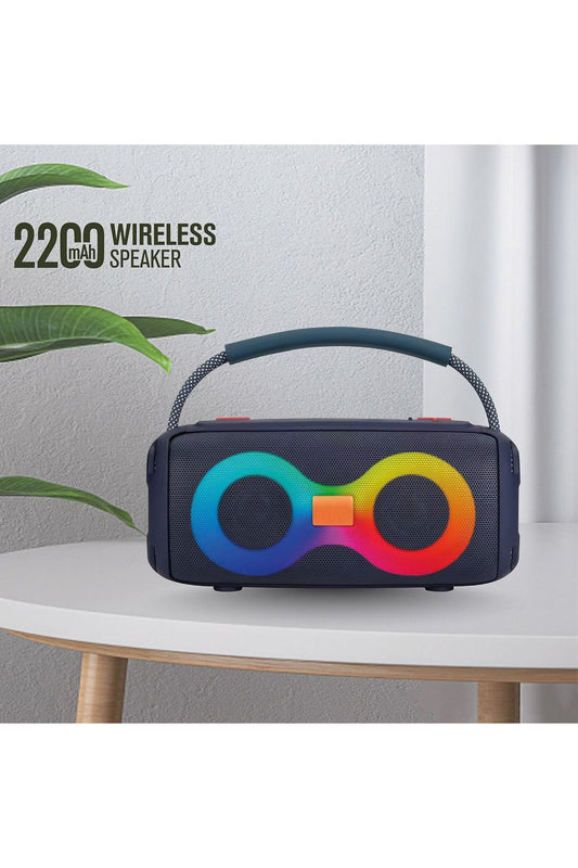 Güçlü Bass Bluetooth Hoparlör Ses Bombası 2200 mAh Kablosuz Speaker 5W x2 Hoparlör USB/TF/AUX/Type-C - Görsel 2
