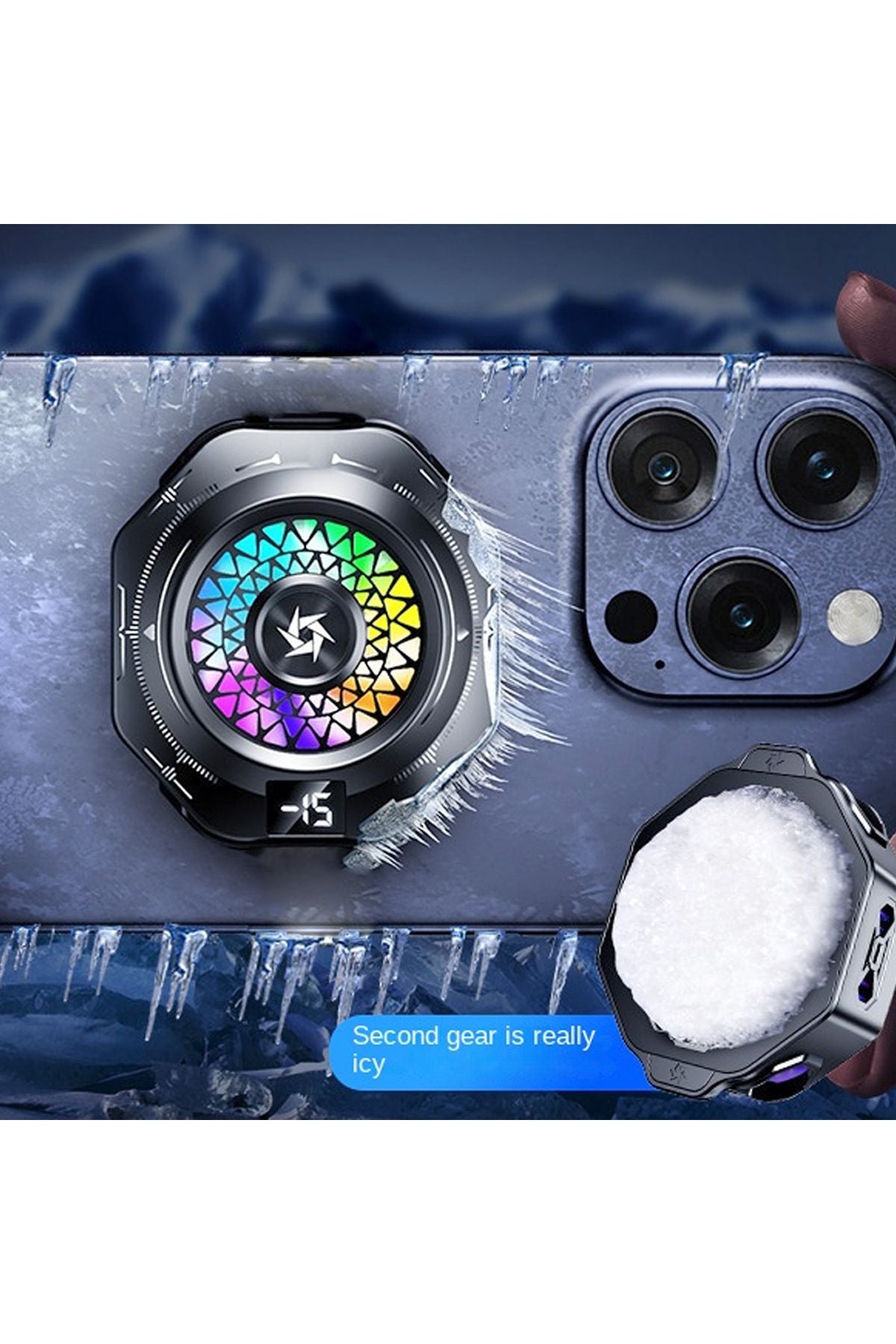 Telefon Tablet Soğutucu Oyuncu Fanı -15 Derece Gösterge Mıknatıslı Sessiz Telefon Soğutucusu