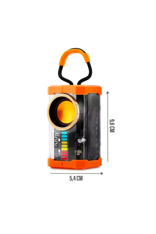 Yüksek Bas ve Tiz Kablosuz Bluetooth Hoparlör LED Işık Android Apple Uyumlu Taşınabilir Mini Speaker - Görsel 2