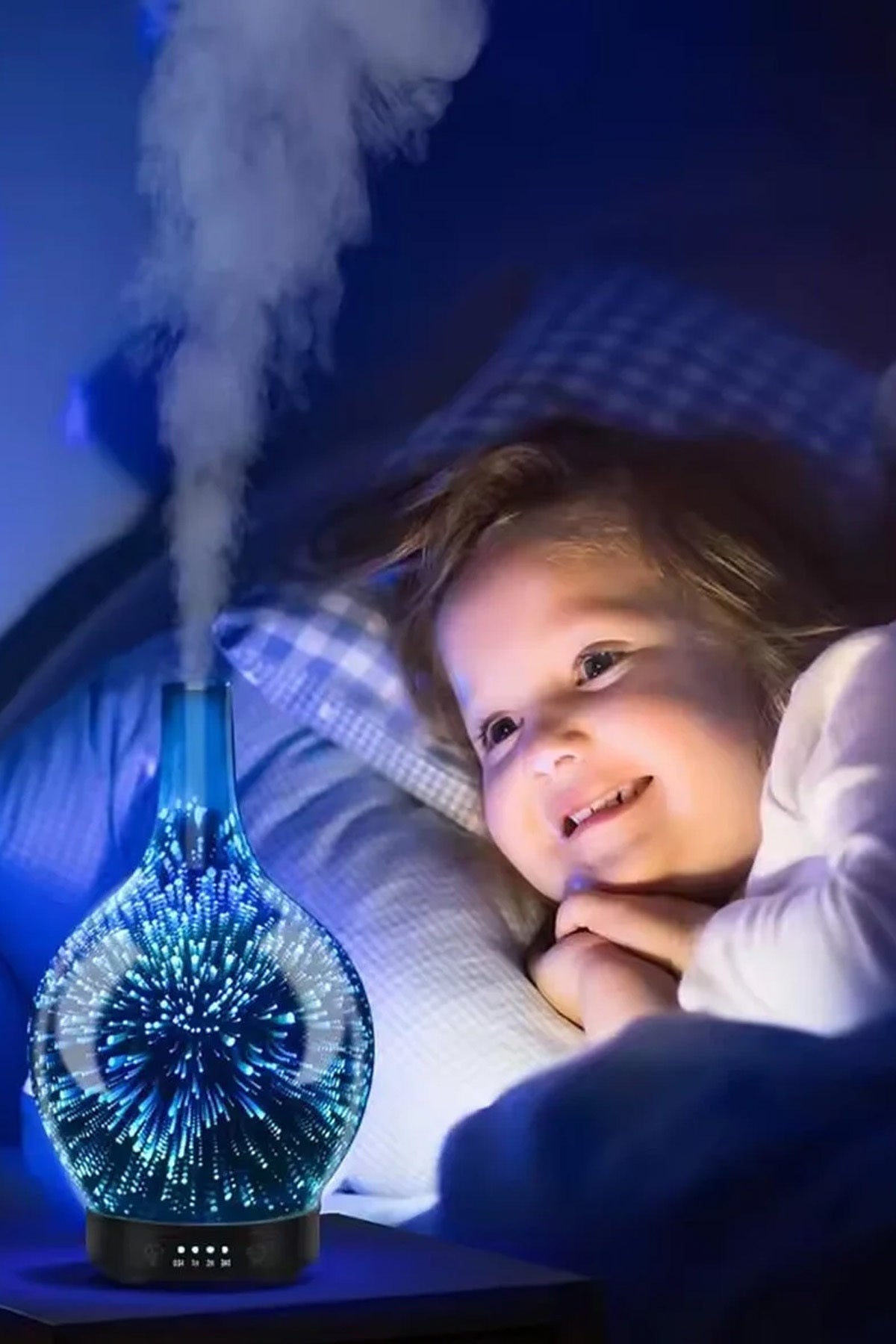 Aroma Terapi Oda Hava Nemlendirici Renkli Galaxy 3D Cam Buhar Makinesi Çok Renkli Led Işıklı - Görsel 6