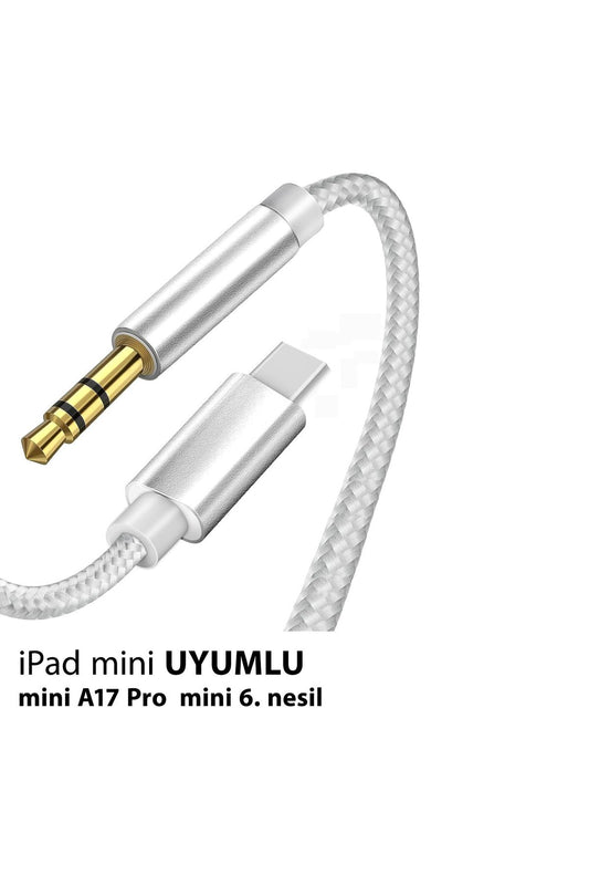 iPad mini  A17 Pro iPad mini 6. nesil uyumlu AUX Kablo Ses Dönüştürücüsü Hasır Type-C Çeviricisi