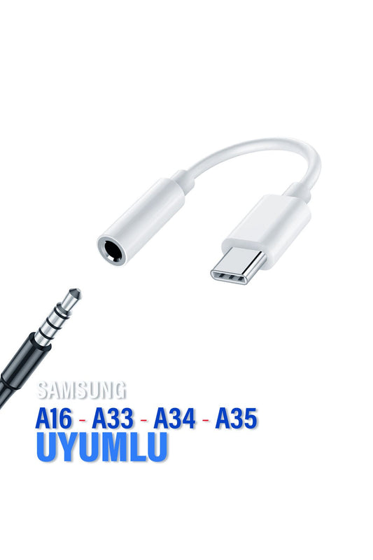 Samsung A16 A33 A34 A35 Typec Kulaklık Dönüştürücü Type-C 3.5mm Çevirici Jack Aparat