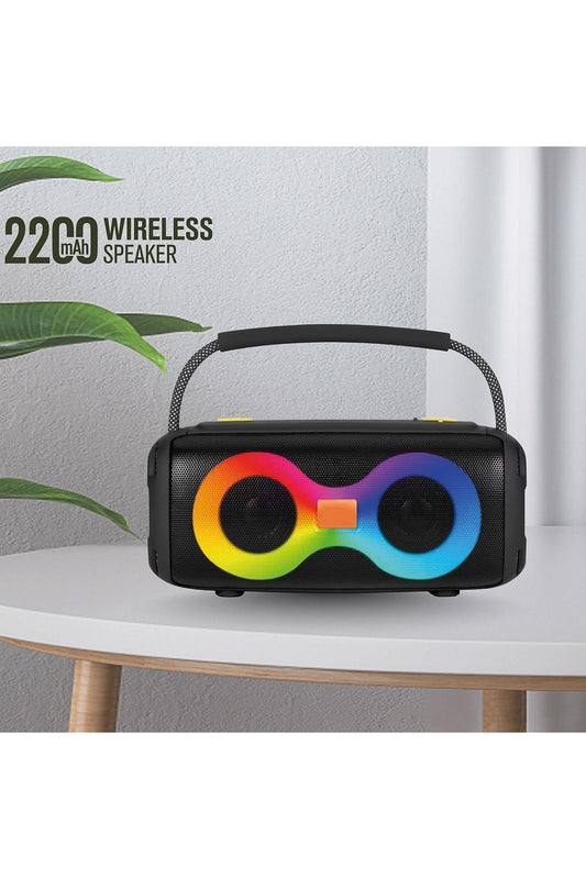 Güçlü Bass Bluetooth Hoparlör Ses Bombası 2200 mAh Kablosuz Speaker 5W x2 Hoparlör USB/TF/AUX/Type-C - Görsel 2