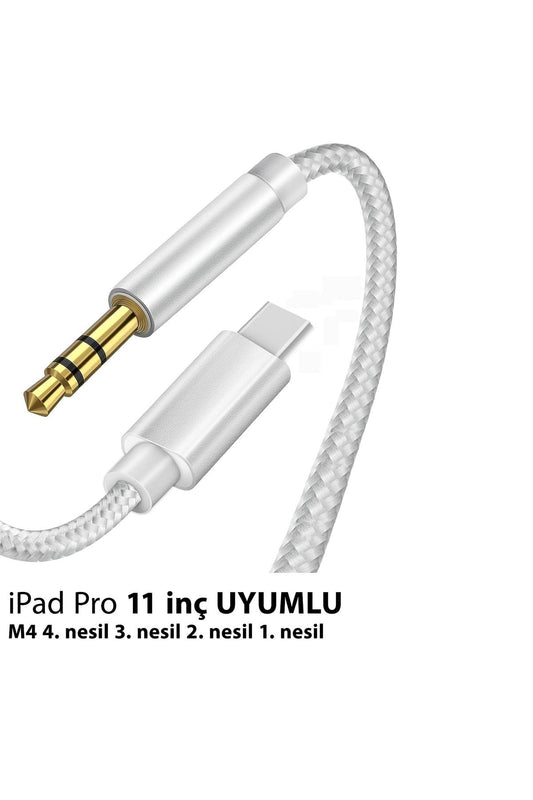 iPad 11inç M4 1.nesil 2.nesil 3.nesil 4.nesil uyumlu AUX Kablo Ses Dönüştürücüsü Type-C Çeviricisi