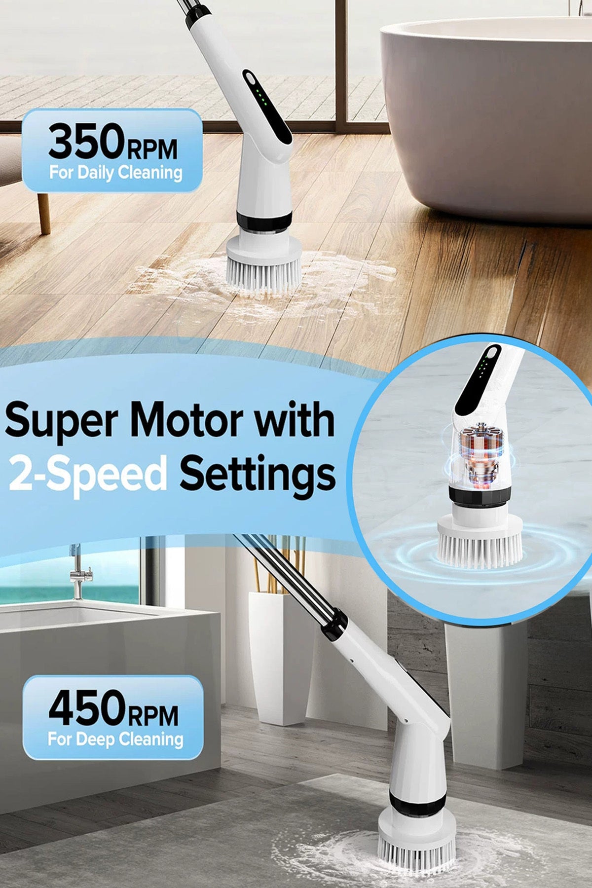 Kablosuz Şarjlı Temizlik Fırçası 11 Farklı Başlıklı Temizleme Fırçası Seti Ev Araç Banyo Mutfak İçin - Görsel 4