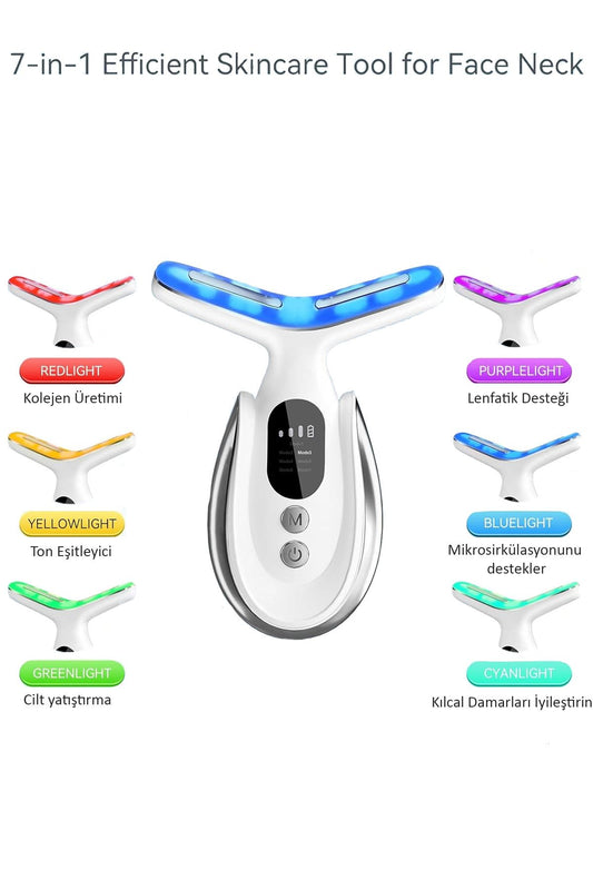 7in1 Yüz Ve Boyun Germe Aleti - EMS Güzellik Cihazı - Sıkılaştırıcı Etkili -Kırışıklık Karşıtı Bakım - Görsel 2