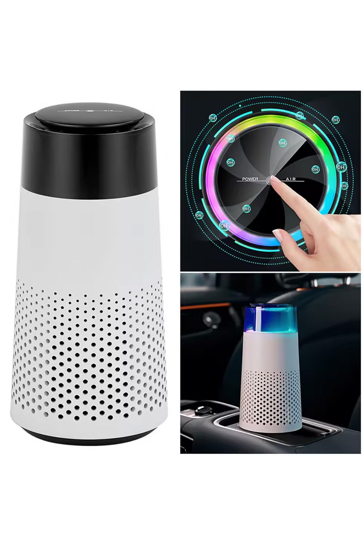 Araç ve Ev HEPA Filtreli Mini Hava Temizleme Cihazı Koku Temizleyici Hava Filtresi - Görsel 2