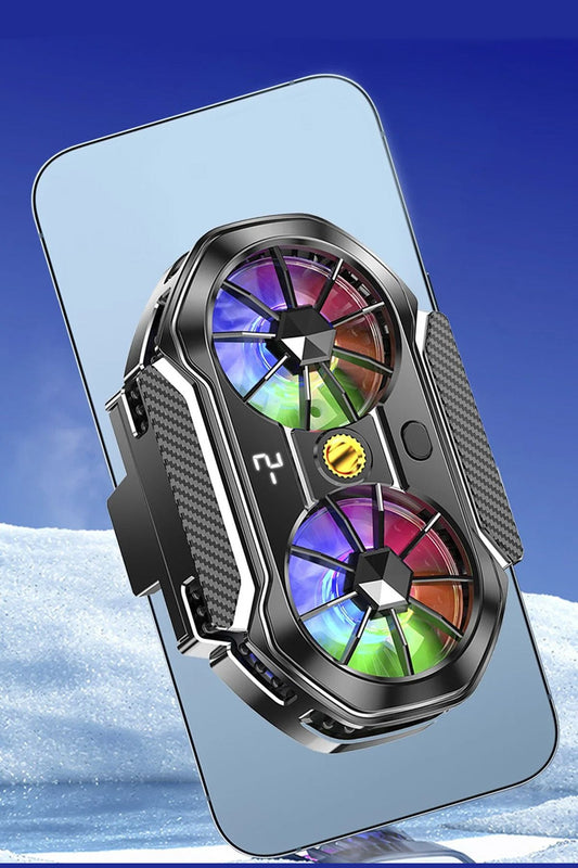 Çift Fanlı Gaming Telefon Hava Soğutma Fanı Derece Göstergeli Radyatör Sessiz Fan Telefon Soğutucu