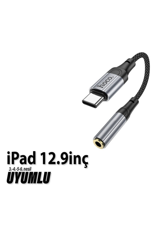 iPad 12.9inç 3. 4. 5. 6. nesil Uyumlu Kulaklık Dönüştürücüsü Type-C Çevirici Aparat