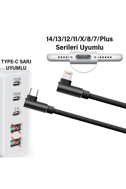 3 Metre Uzun TYPE-C Şarj Kablosu iPhone 14 13 12 11 Uyumlu HIZLI  Şarj (Pro Pro Max Plus Uyumlu) - Görsel 2