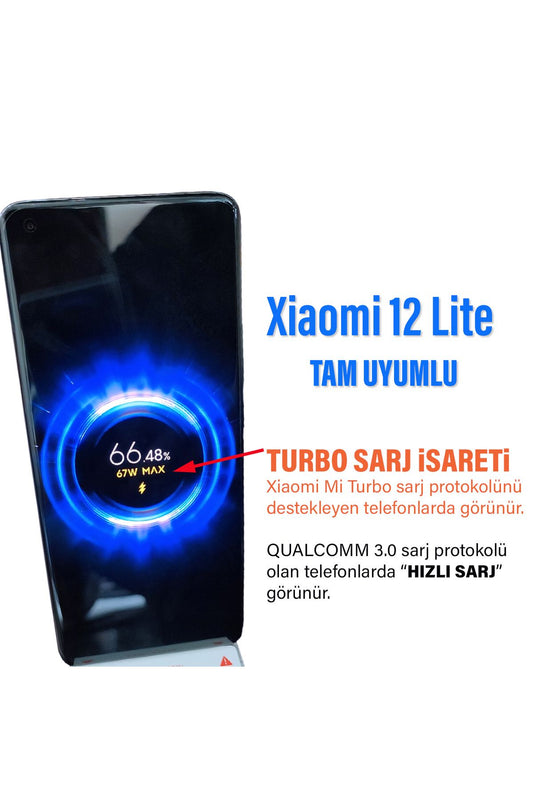 Xiaomi 12 Lite Uyumlu  Şarj Aleti ve 67W Turbo Hızlı - Görsel 2