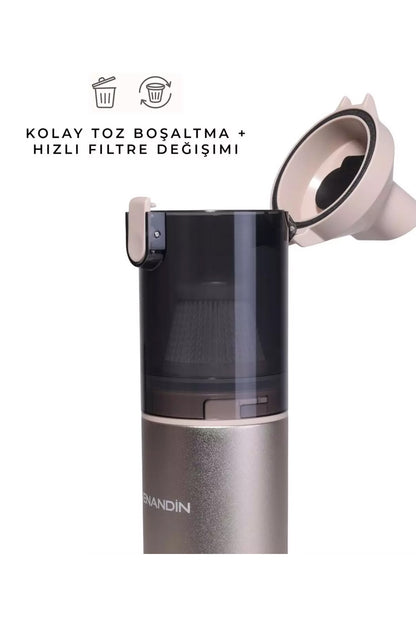 19000Pa Kablosuz Araç ve Ev İçi Şarjlı Süpürge Araba Süpürgesi Şarjlı El Süpürgesi 2600mAh - Görsel 7