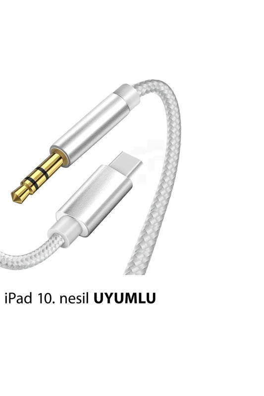 İpad 10. Nesil uyumlu AUX Kablo Ses Dönüştürücüsü Hasır Type-C Çeviricisi