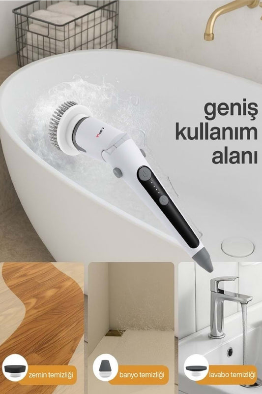 Kablosuz Şarjlı Temizlik Fırçası 11 Farklı Başlıklı Temizleme Fırçası Seti Ev Araç Banyo Mutfak İçin - Görsel 2