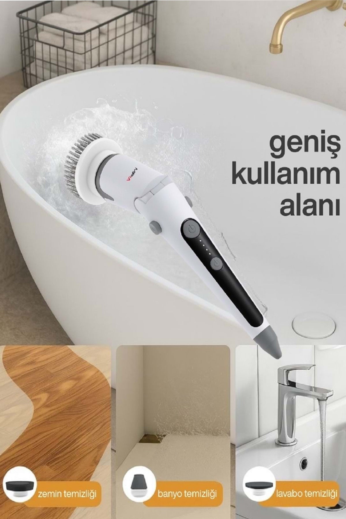Kablosuz Şarjlı Temizlik Fırçası 11 Farklı Başlıklı Temizleme Fırçası Seti Ev Araç Banyo Mutfak İçin - Görsel 2
