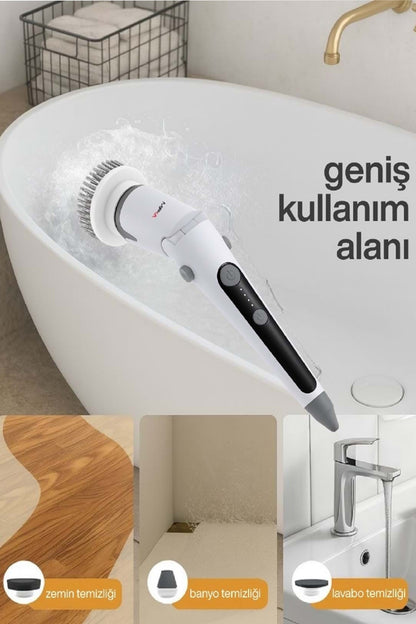 Kablosuz Şarjlı Temizlik Fırçası 11 Farklı Başlıklı Temizleme Fırçası Seti Ev Araç Banyo Mutfak İçin - Görsel 2