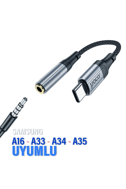 Samsung A16 A33 A34 A35 Typec Kulaklık Dönüştürücü Type-C 3.5mm Çevirici Jack Aparat