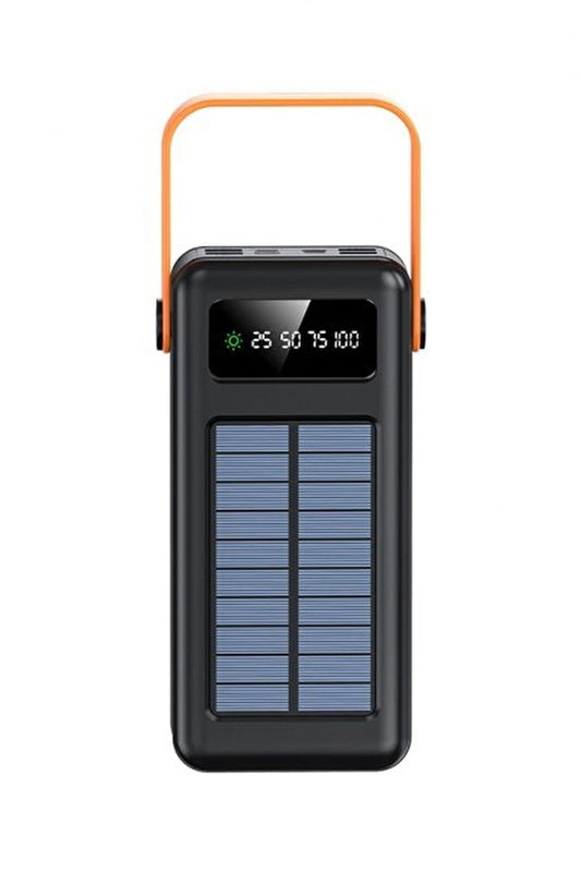 Güneş Enerjili 50.000 mAh Powerbank Hızlı Şarj Kamp Ledli Işıklı Powerbank Kendinden Kablolu Solar - Görsel 2