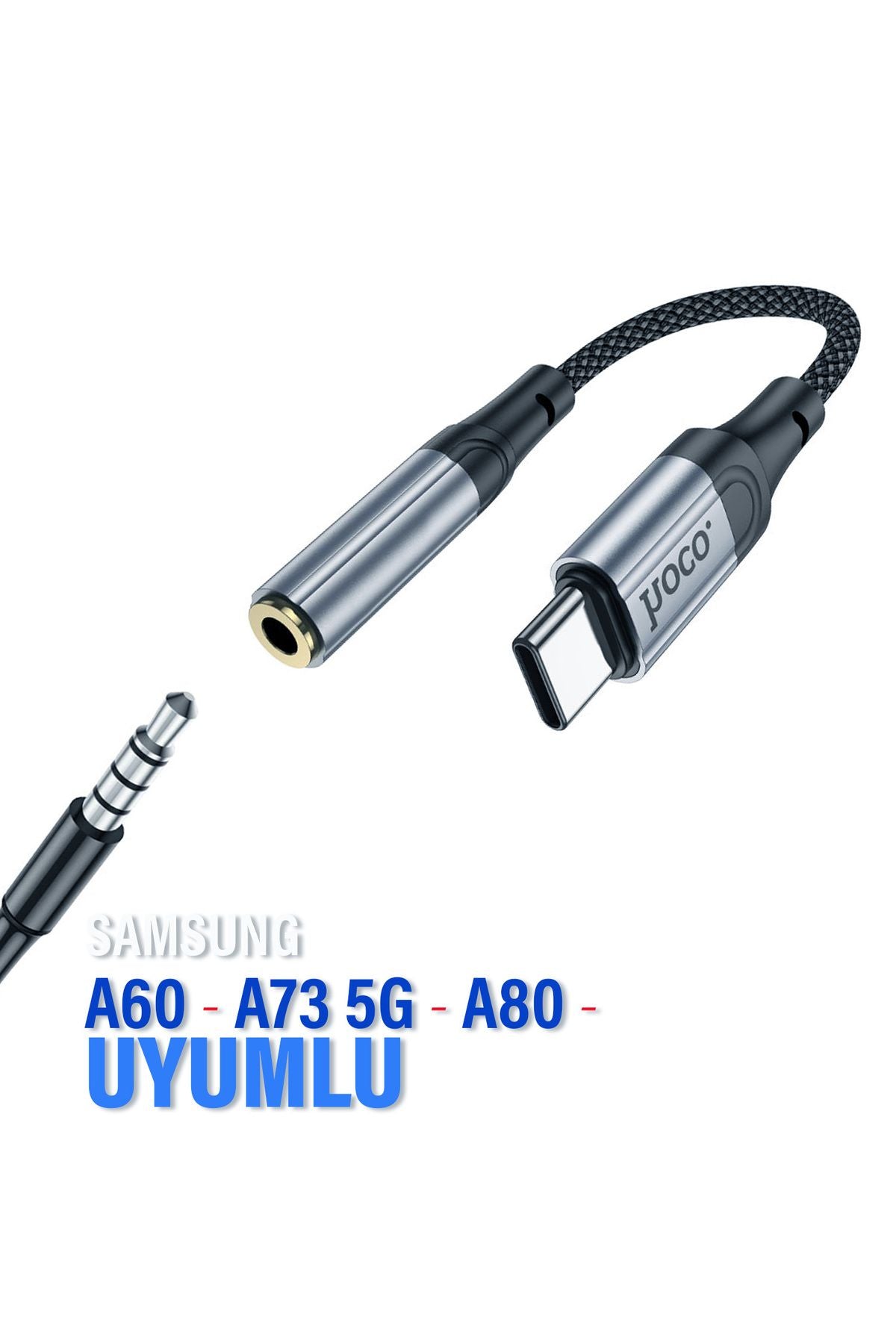 Samsung A73 5G A80 A60 Type C Jack Aparat Kulaklık Dönüştürücü 3.5mm Çevirici Type-C