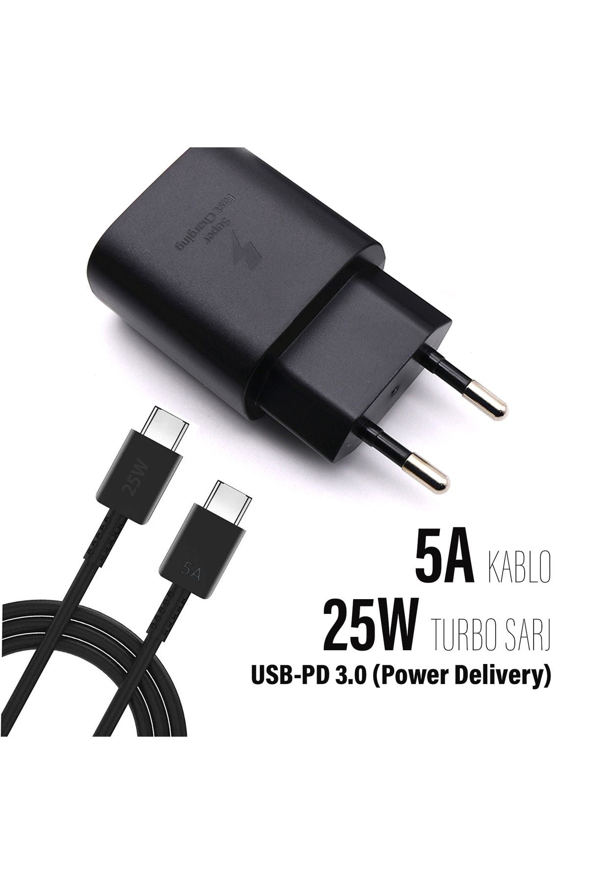 Samsung A33 5G - A34 5G - A35 5G Uyumlu Şarj Aleti 25W HIZLI ve 5A Şarj Kablosu - Görsel 5
