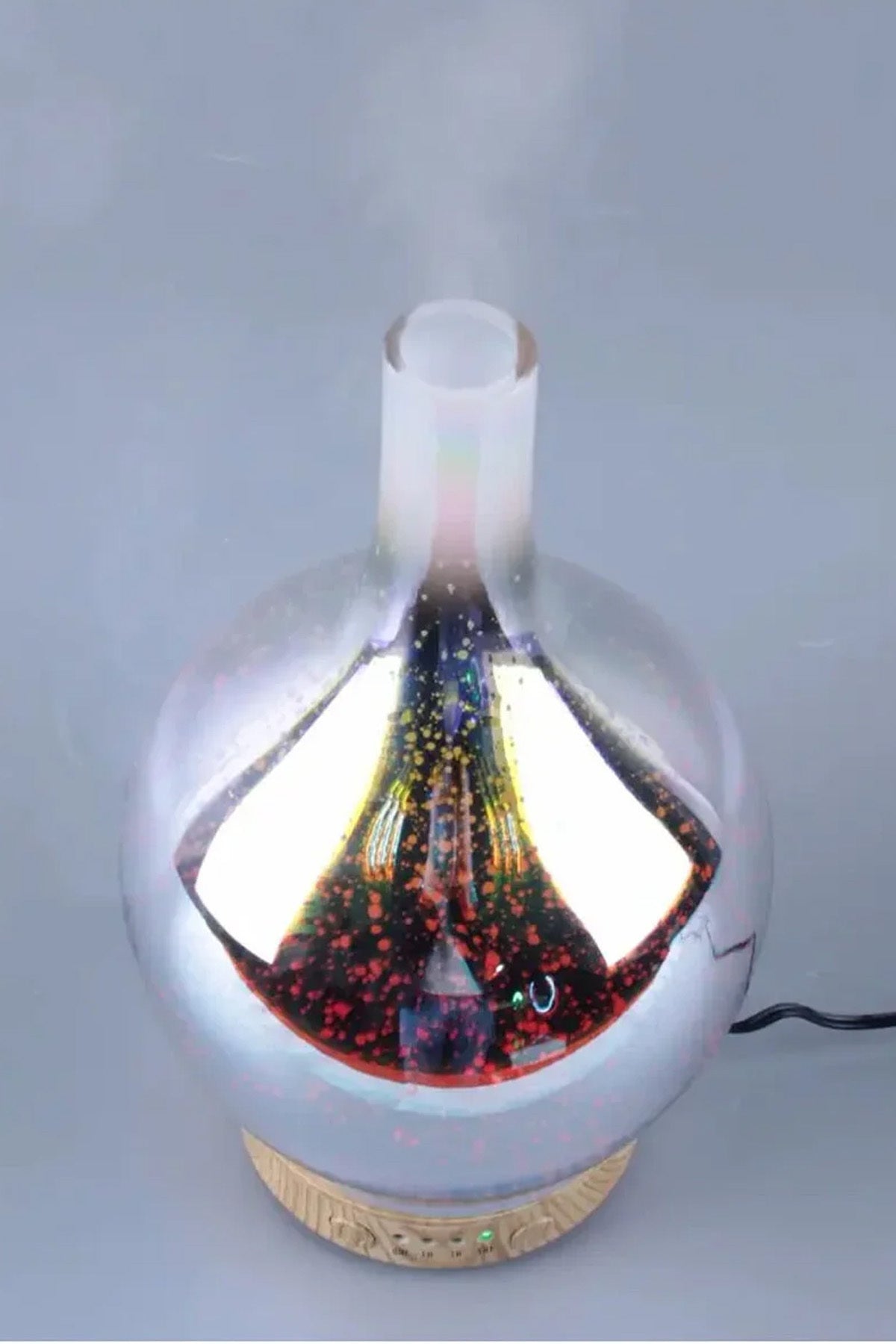 Aroma Terapi Oda Hava Nemlendirici Renkli Galaxy 3D Cam Buhar Makinesi Çok Renkli Led Işıklı - Görsel 6