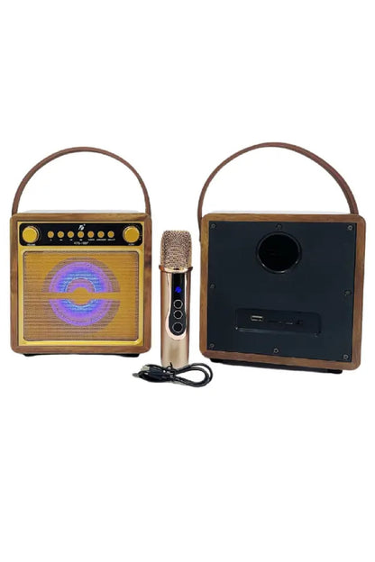 Karaoke Mikrofonlu Bluetooth Speaker 10W 4" Mikrofonlu Kablosuz Haparlör - Görsel 5