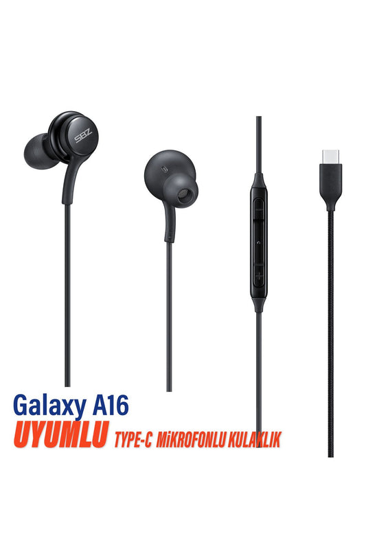 Samsung Galaxy A16 Uyumlu Type C Kulaklık Mikrofonlu