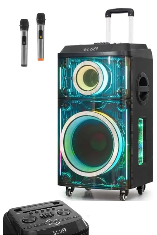 12"+1 Tweeter/Equalizer Profosyonel Bluetooth Hoparlör 60000WATTS Speaker Çift Mikrofonlu Derin Bass - Görsel 3