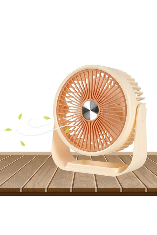 Portatif Masaüstü Şarjlı 360° Dönen Vantilatör Mini Fan Şarjlı Soğutucu 3 Kademe 1200 mAh Klima
