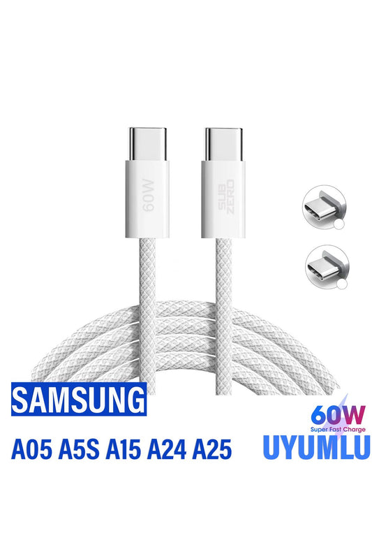 Type-C HIZLI Şarj Kablosu Samsung A05 A5S A15 A24 A25 Uyumlu