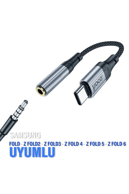 Samsung Fold - Z Fold 2 - Z Fold 3 - Z Fold 4 - Z Fold 5 - Z Fold 6 3.5mm Type-C Jack Çevirici Kulaklık Dönüştürücü
