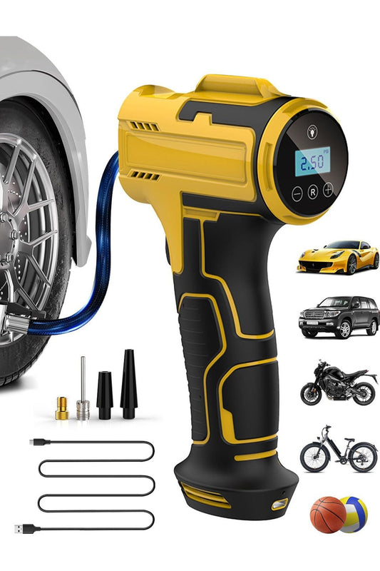 3600mAh Araç Akü Şarj Takviyeli Işıklı Hava Kompresörü Takviye Cihazı Lastik Şişirme Pompası 150PSI