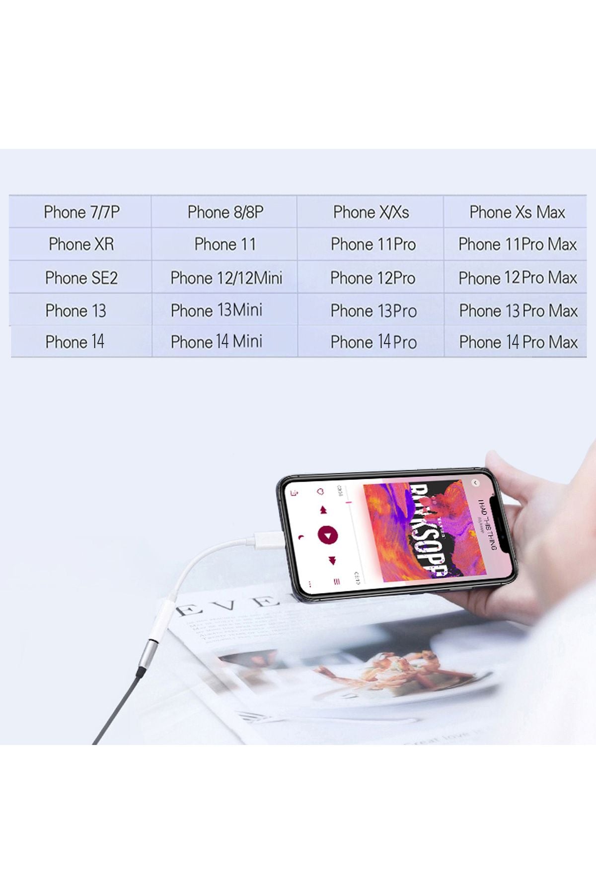 iPhone 14 Pro / Pro Max / Plus Uyumlu Lightning 3.5mm Kulaklık Dönüştürücü Çevirici Jack Aparat - Görsel 3