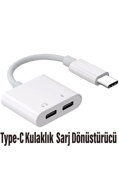 Usb-c To Type-c Kulaklık Ve Şarj Dönüştürücü Kablo Çevirici Usbc