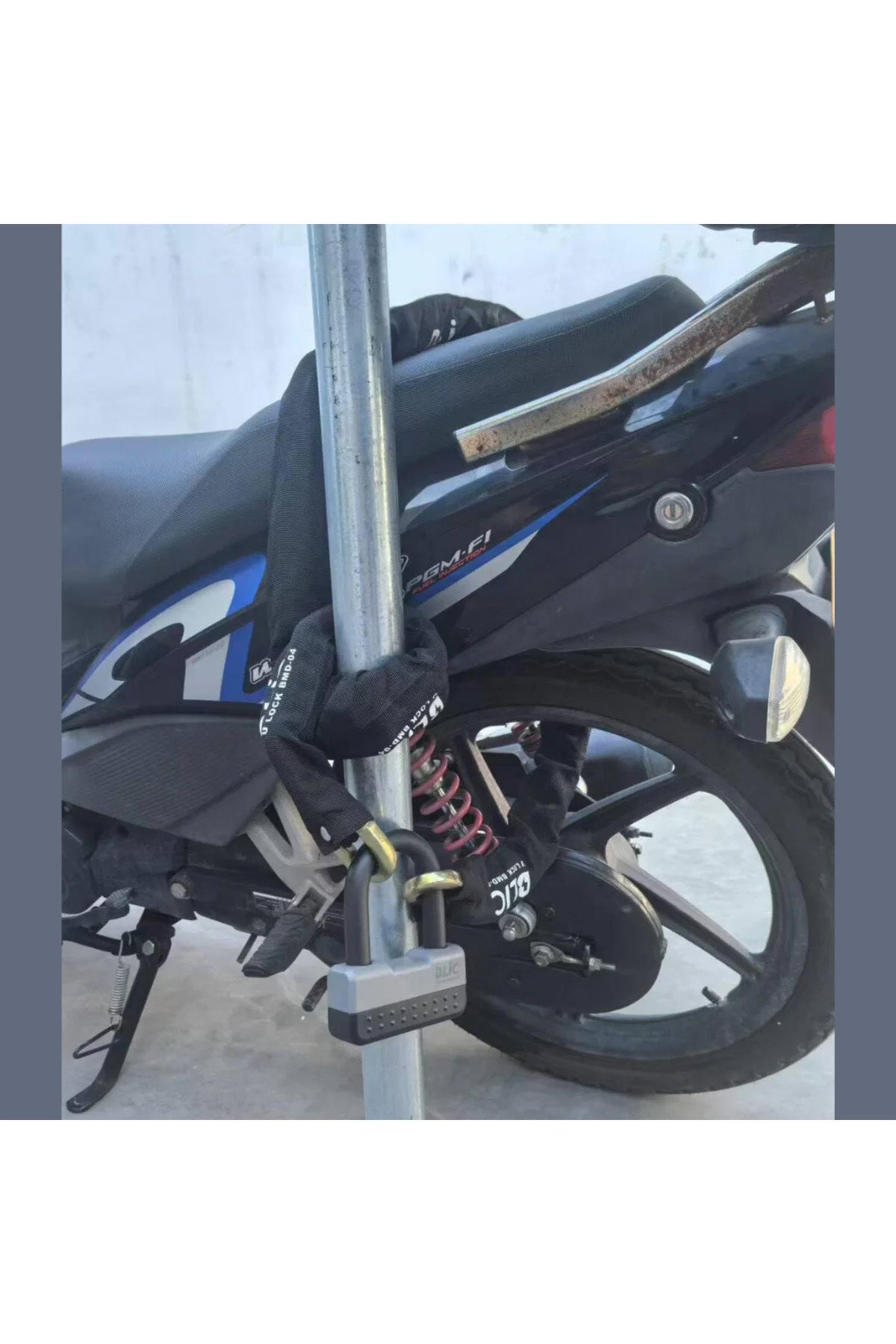 Motosiklet Scooter Motor Kilitli Zincir A3 Galvanizli Kilit ve Zincir Seti – 1,8 m - Görsel 5